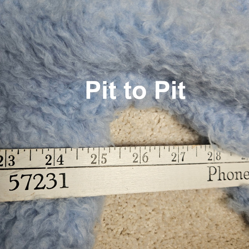 Oversized Pilcro Light Blue Fuzzy Cropped Cardigan Sweater (XXS) Size Large - Picture 4 of 7